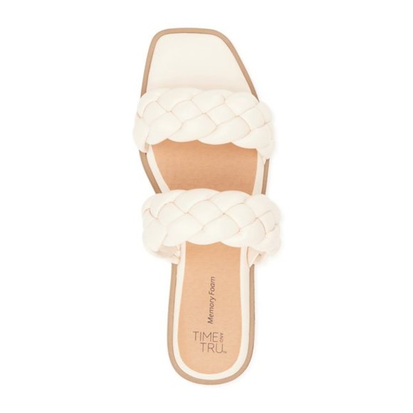 Time and Tru Women's Braided Two Band Sandals | Size 10 | Bone - Picture 7 of 8